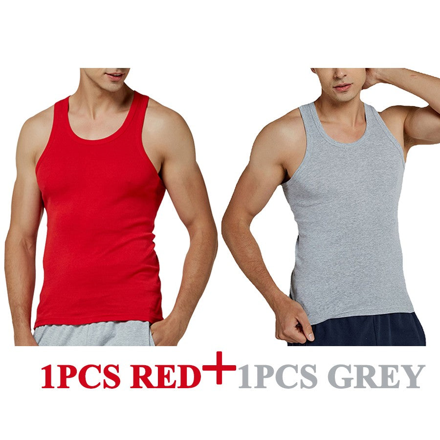 Tank Tops Men New 100% Cotton Solid Vest Mens Slim Casual Breathable Sleeveless