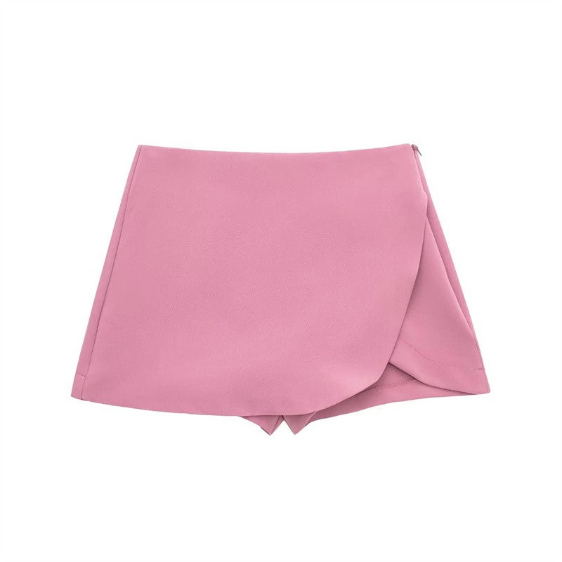 MUJER 2025 Black Mini Skirt Shorts Woman Fashion Asymmetric Skort For Women High