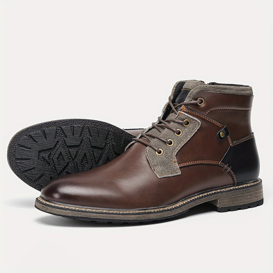Men's fashionable ankle boots, autumn and winter men's retro short leather boots#KD6502