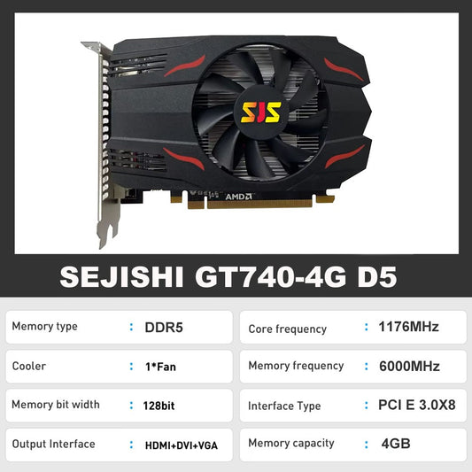 SEJISHI RX 560 4GB Graphics Card AMD Radeon RX560 4GB GDDR5 128Bit 1176MHz Gaming GPU Video Cards For PC Desktop