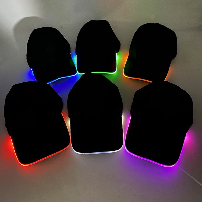 Fashion Attractive Glowing Decor Supplies Carnival LED Optical Fiber Baseball Cap Flashing For Carnival Party In The Dark Night