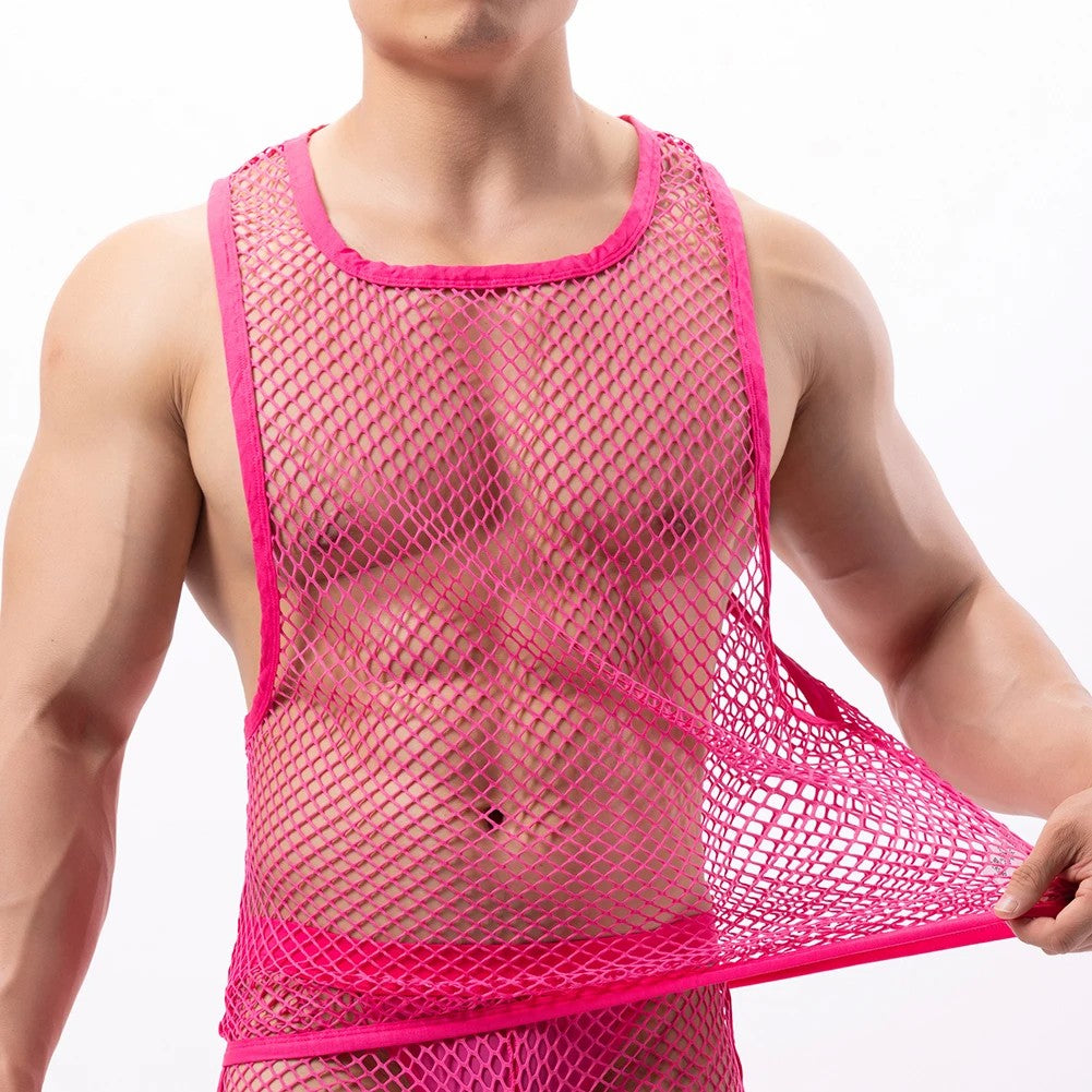 BRAVE PERSON Fashion Men Clothing Bodybuilding Gym Tank Tops Sleeveless Mesh Undershirt Fitness Workout Vest