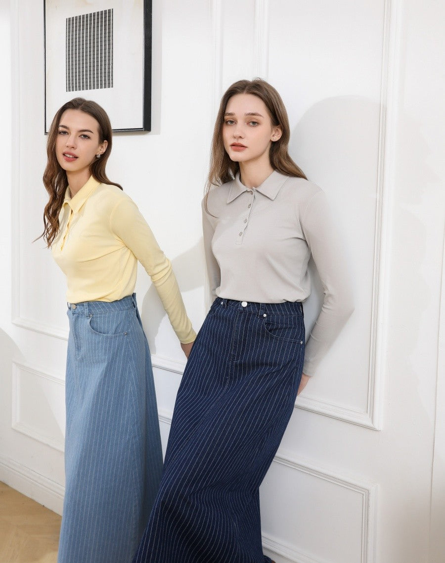 AS 2025 pinstripe denim skirt fashion woman clothes lady wear