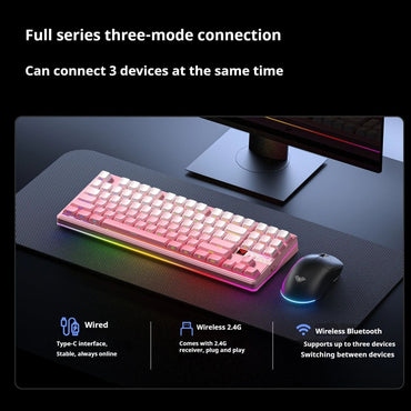 AULA F87 Pro V2 Wireless Gaming Mechanical Keyboard F87Pro V2 Bluetooth 2.4G Wired RGB Hotswap 8K Return 12000mAh Gamer Keyboard