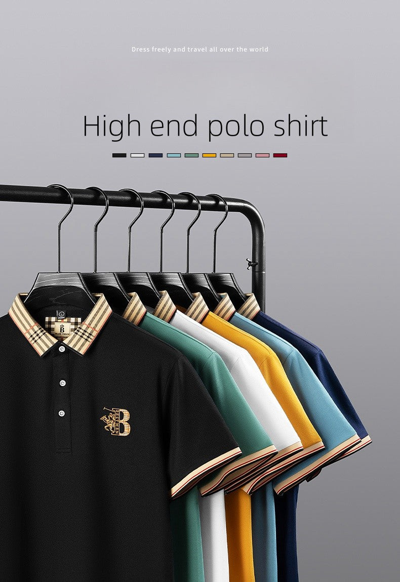 Men's Summer New Luxury Short Sleeve High Quality Designer Pattern Embroidered Anti Wrinkle Polo Shirt Business Casual T-shirt