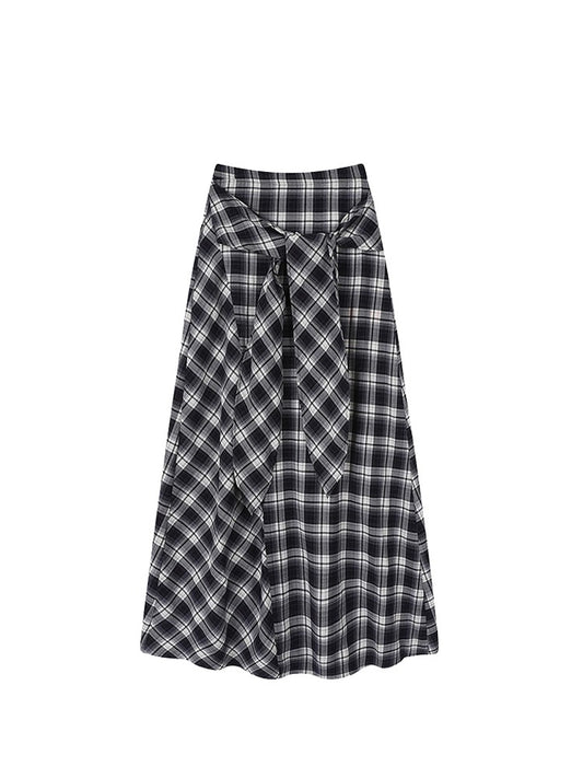 High Waist Plaid A-Line Skirt for plus Size Women Summer Slimming Flattering for Pear aped Body Meat Concealing Skirts