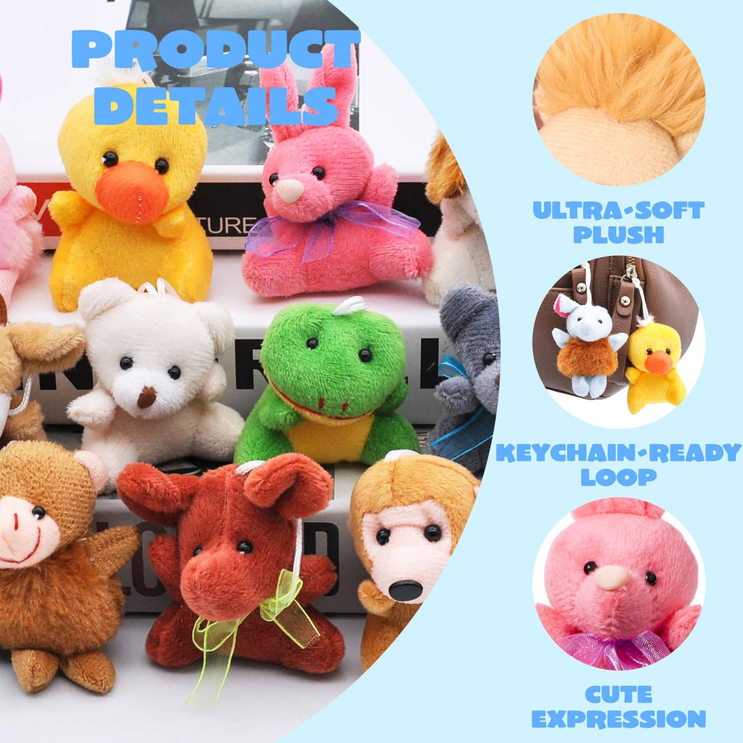 12-100 Conjuntos de Presentes de Dia dos Namorados para Crianças Chaveiro de Pelúcia de Animal com Cartões de Dia dos Namorados para Troca em Sala de Aula Lembrancinhas