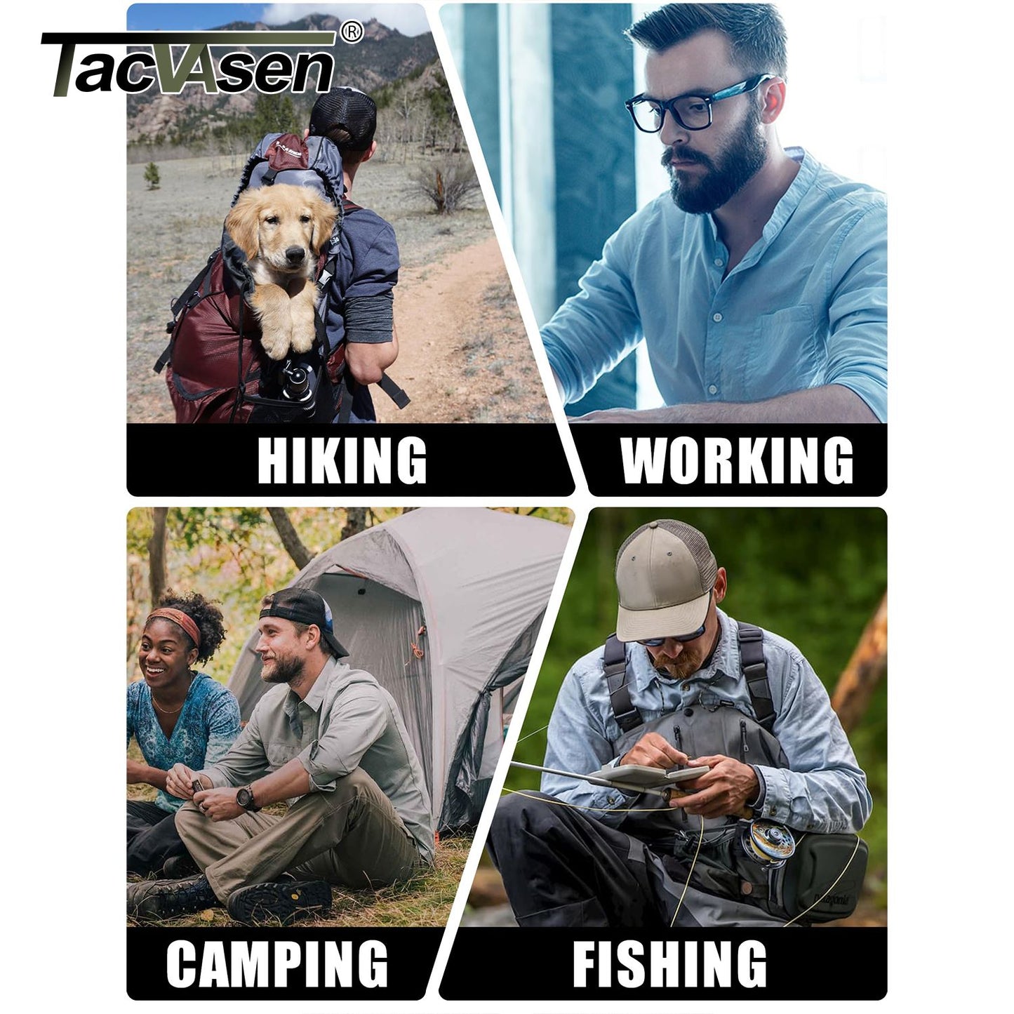TACVASEN Summer Quick Dry Long Sleeve Cargo Work Shirts with Pockets Mens Safari Hiking Shirts Button Down Shirts Clothes Males