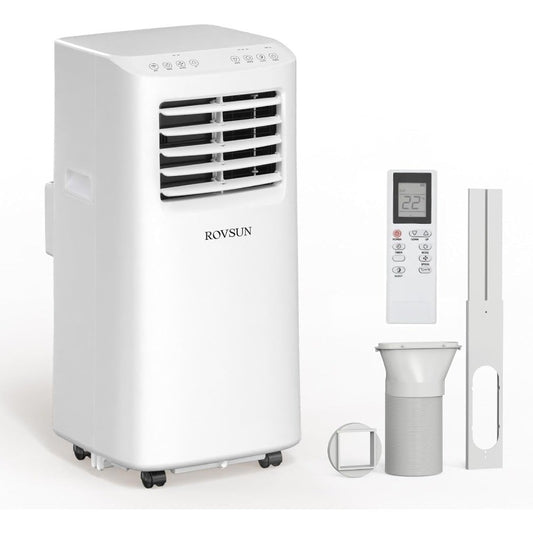 8000 BTU Portable Air Conditioner with Remote Control for Home Office and Dorm Rooms: 3-in-1 Unit Offers Cooling Fan and Dehumi