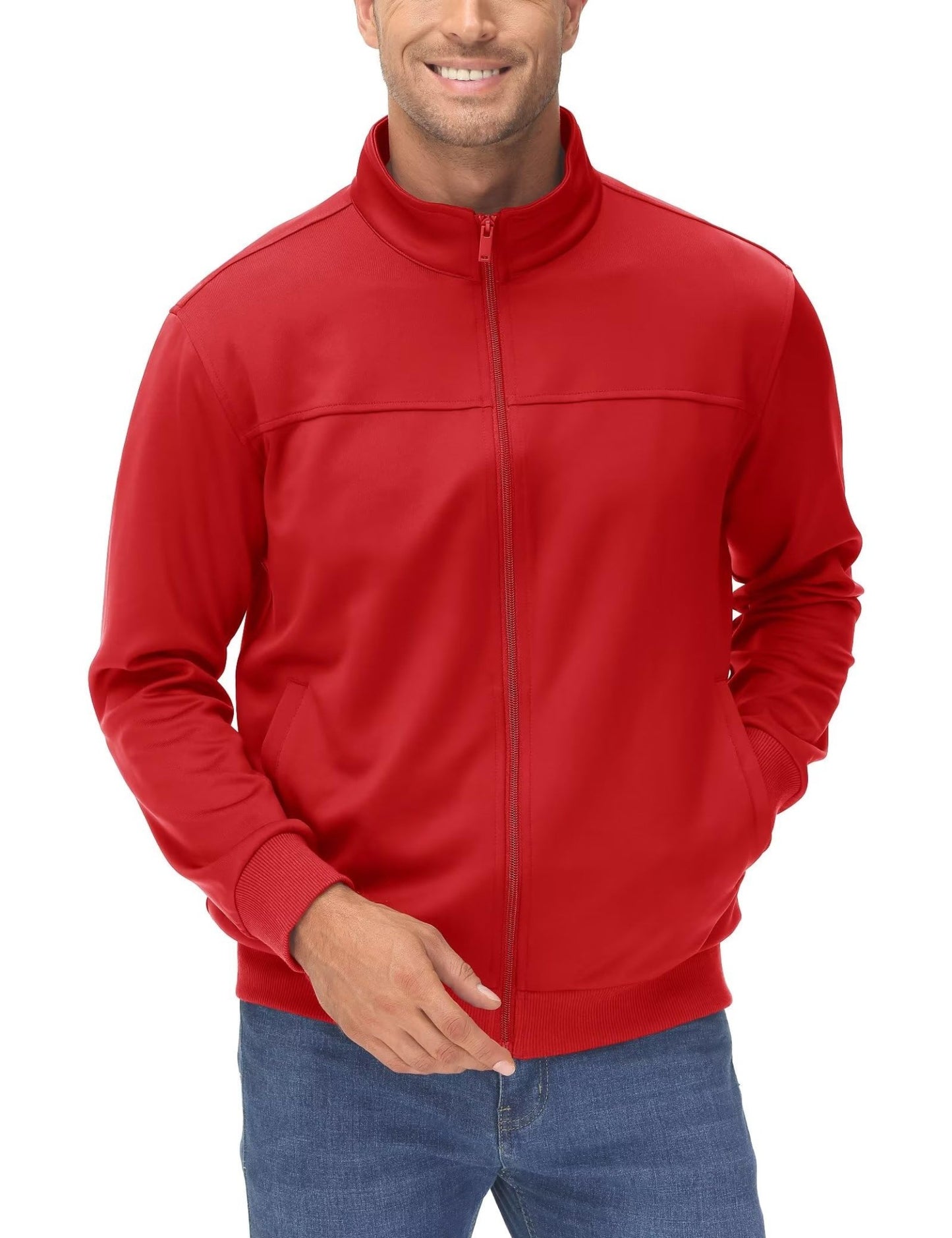 TACVASEN Spring Autumn Track Jackets Mens Lightweight Full Zip Sports Jacket Running Athletic Jackets Workout Fitness Outwear