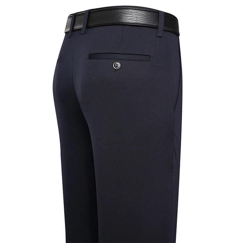 Spring Summer Men's Casual Pants Stretchy Suit Pants Formal Business Trousers Plus Size 46 48 Classic Navy Blue Trousers