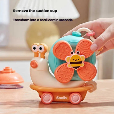 Brinquedo Giratório Caracol Destacável | Moinho de Vento com Ventosa e Brinquedo Sensorial para Carro – Jogo de Viagem Criativo para Habilidades Motoras Finas do Bebê de 0 a 12 Meses