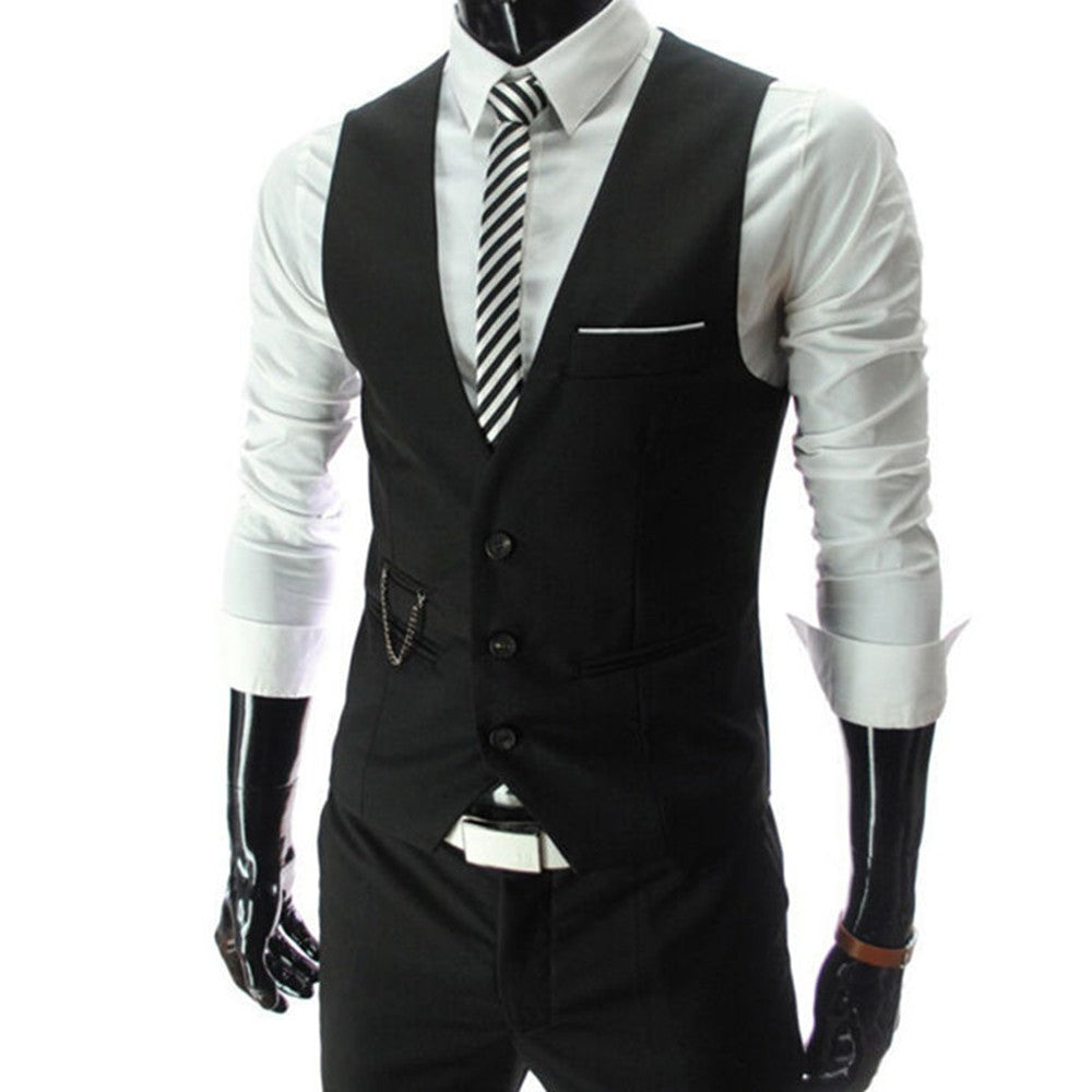 Men's Suits Single Vest Single Breasted Elegant Classic for Wedding Dresses Business