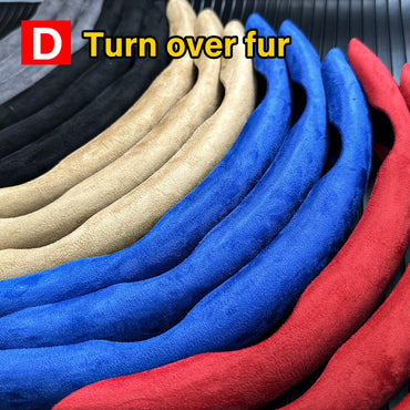 1Pair Car Steering Wheel Covers Booster Micro Fiber Leather Auto Interior Decorative Accessories Universal Carbon Fiber Looking