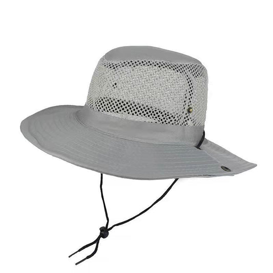 Foldable Mesh Sun Hat for Men Summer Anti-UV Protection Camping Hiking Mountaineering Cap Outdoor Wide Brim Male Fisherman Hats