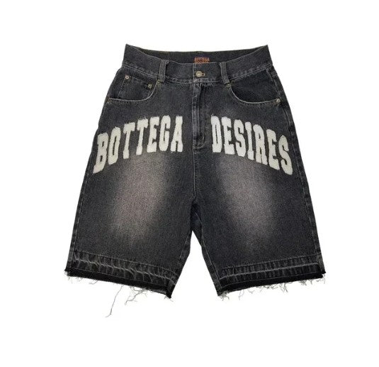 High Quality Street Y2K Retro Denim Shorts Shinjuku Hip Hop Pocket Loose Denim Shorts For Men and Women In Summer Gothic Shorts