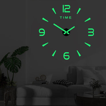 Modern Design Large Wall Clock 3D DIY Quartz Clock Fashion Watch Acrylic Mirror Stickers Living Room Home Decoration Decor