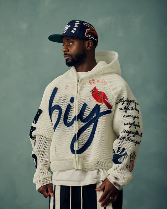 Streetwear hip-hop top letter pattern mesh breathable men hoodie 2025 fashion casual oversized clothing trendy loose sportswear