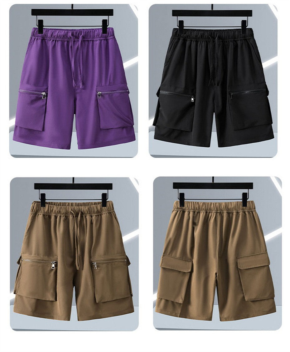 Summer Cargo Shorts Men 12XL Plus Size Shorts Fashion Casual Short Pants Male Summer Elastic Waist Shorts Big Size 12XL