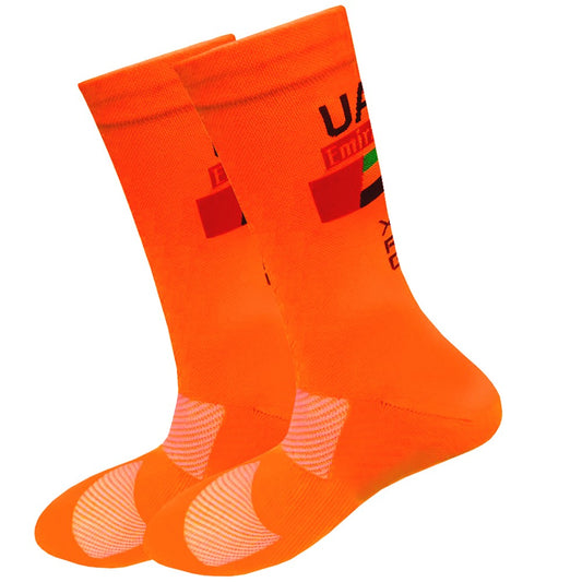 New White UAE Team INEOS Cycling Socks Non Slip Soccer Socks Cushioned Breathable For Running Basketball Bike Sports Grip Socks