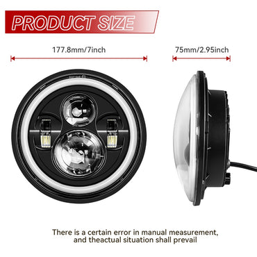 7inch LED Headlight +4.5inch Fog Lights 7"Bracket Mounting Ring Parts for Harley Touring Electra Glide Road King Street Glide