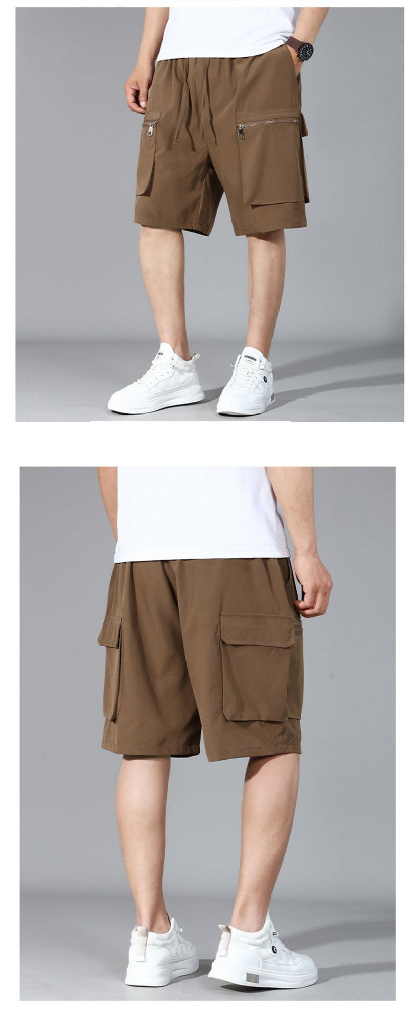 Summer Cargo Shorts Men 12XL Plus Size Shorts Fashion Casual Short Pants Male Summer Elastic Waist Shorts Big Size 12XL