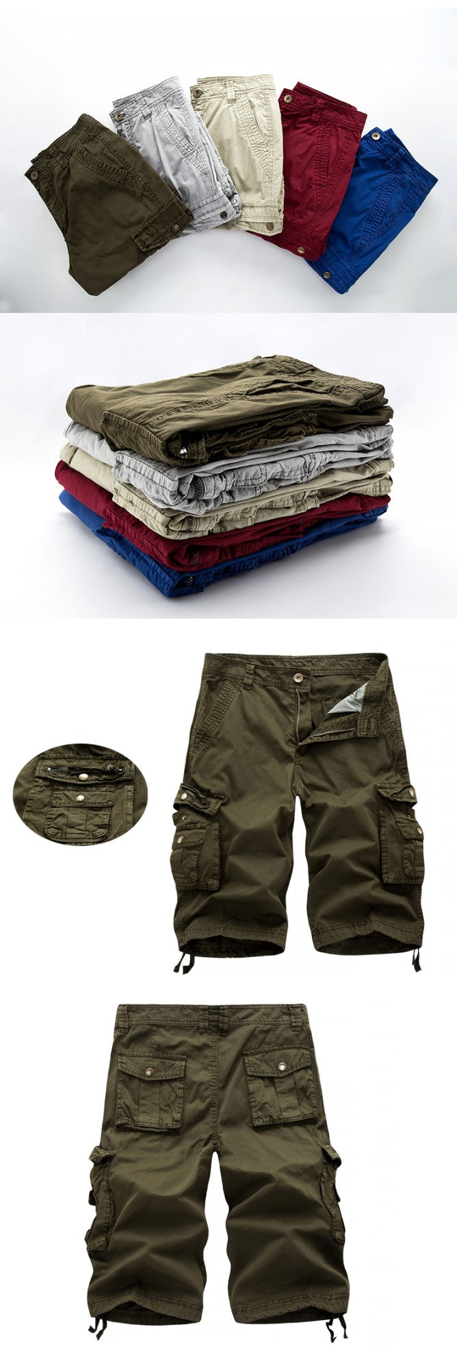 Cotton Cargo Shorts Men  Summer Men Army Military Tactical Homme Shorts Male Casual Streetwear Multi-Pocket Cargo Shorts