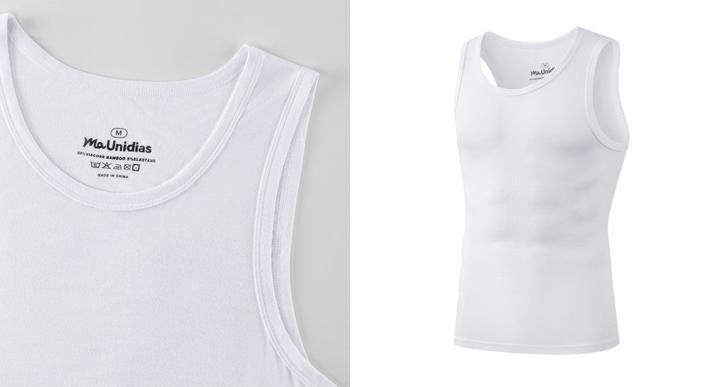 2Pcs/Pack Men's Tank Top Sleeveless Gym T-Shirt Man Vest Solid Color Compression Undershirts Men Tops High-Quality Bamboo Fiber