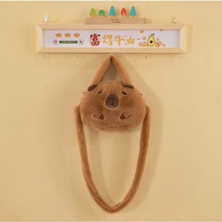 Bolsa Escolar Capivara Pelúcia Mochila Capivara Bolsa de Pelo Casual Versátil Mochila Escolar de Grande Capacidade 2025
