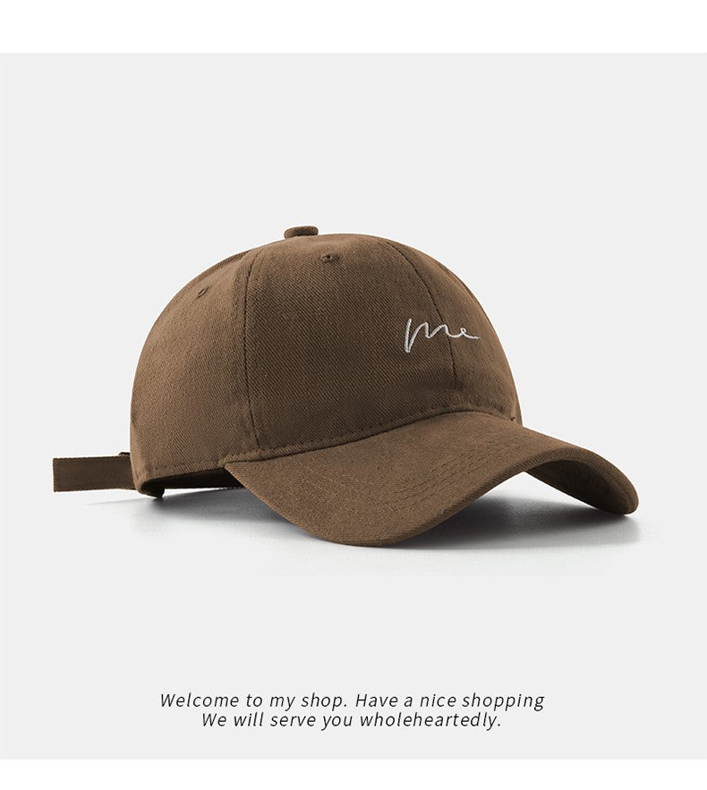 Retro Retro Embroidered Baseball Hat New Big Headed Duck Tongue Hat Letter Fashion Sunshade Hat Women's Adjustable Sports Hat