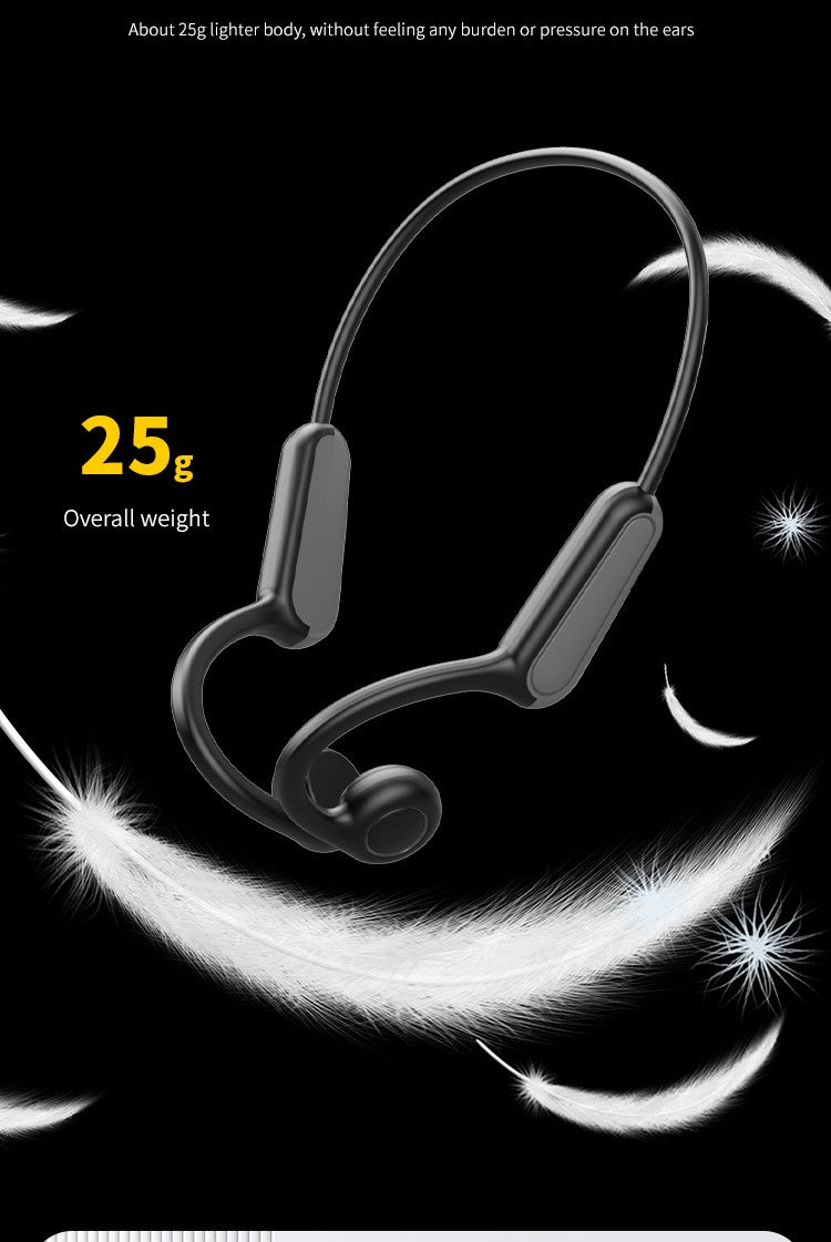 Real Bone Conduction Headphone Wireless Earphone Bluetooth 5.3 Sports Headsets Hands-free with Mic for Running