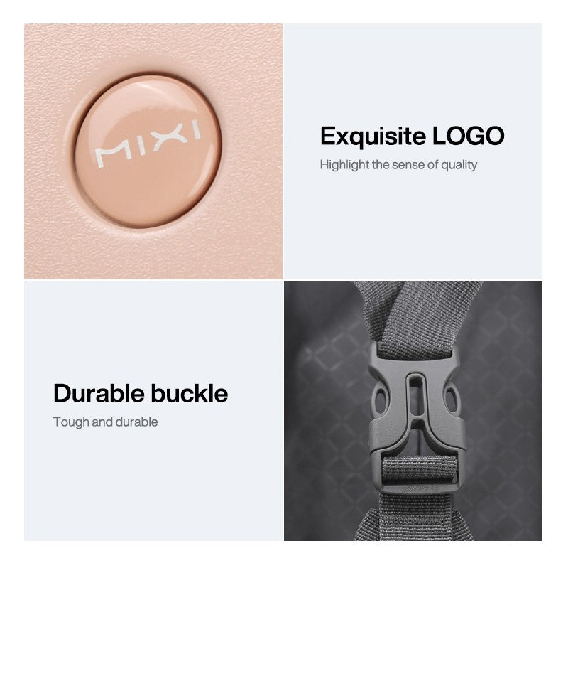 Mixi Carry On Suitcase 16 Inch Men Boarding Cabin Women Luggage Rolling Spinner Wheels Travel Bag 34L 100% PC Lightweight