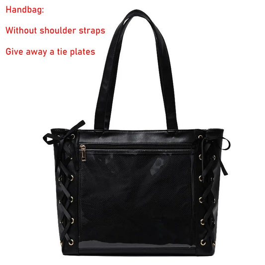 New Original Spicy Girl Cool Ita Bag Large Capacity Transparent Pain Layer Crossbody Bag Love Chain Ulzzang Shoulder Bag Handbag