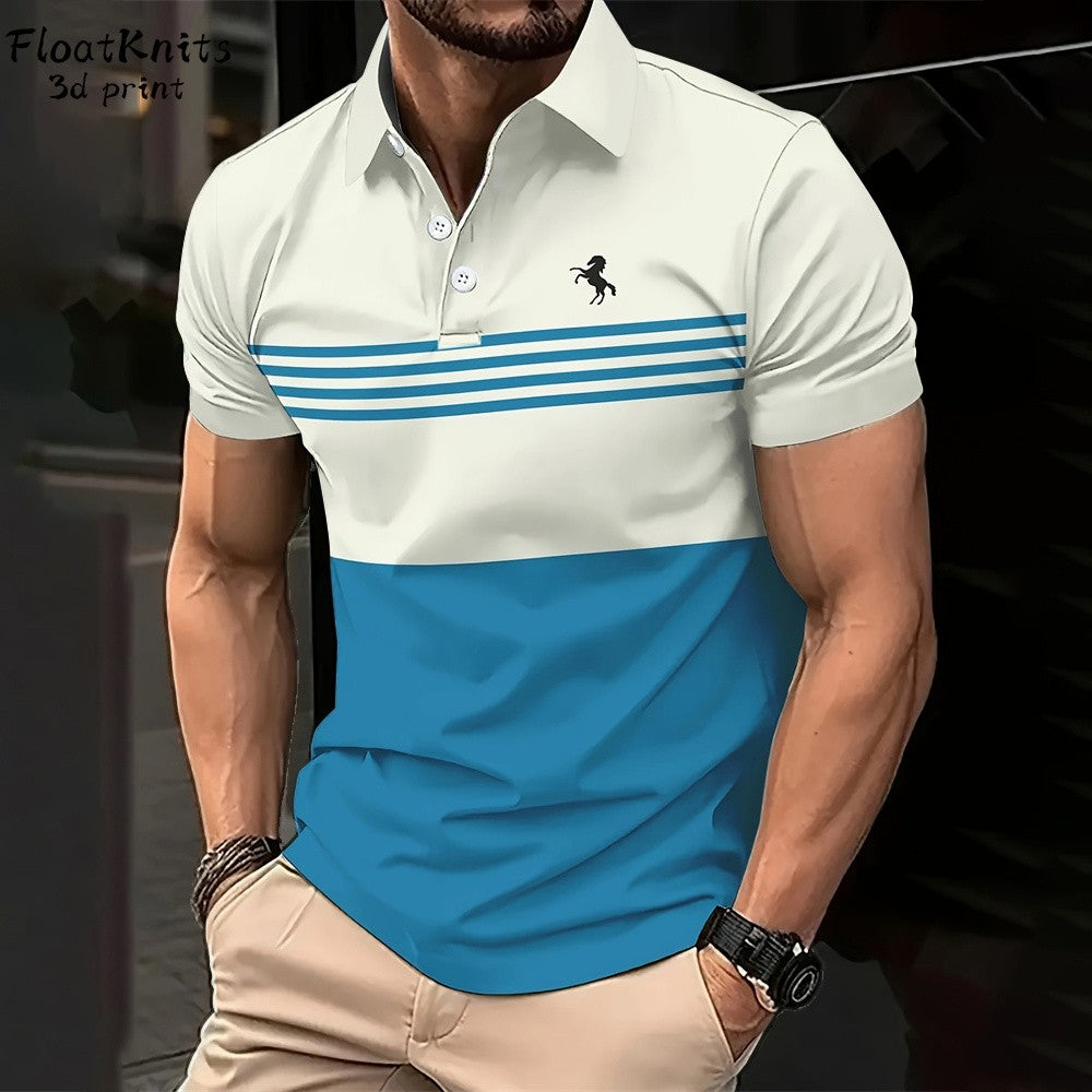 Minimalist Striped Polo Shirts for Men Business Men's Clothing Lapel Short Sleeve Tee New in Tops & Tees Summer T-Shirts for Men