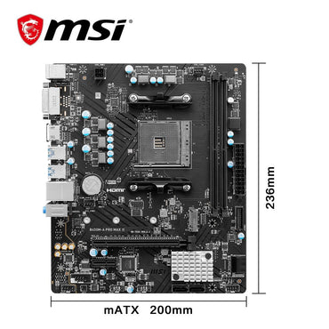 Placa-mãe MSI AMD B450M-A PRO MAX II Nova Memória DDR4 de canal duplo M.2 SATAIII USB3.2 Suporte CPU R9 Soquete AM4