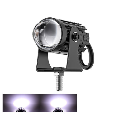 Universal Motorcycle LED Headlight Projector Lens Dual Color ATV Scooter Driving Lamp Fog Light Auxiliary Spotlight Lamp Switch