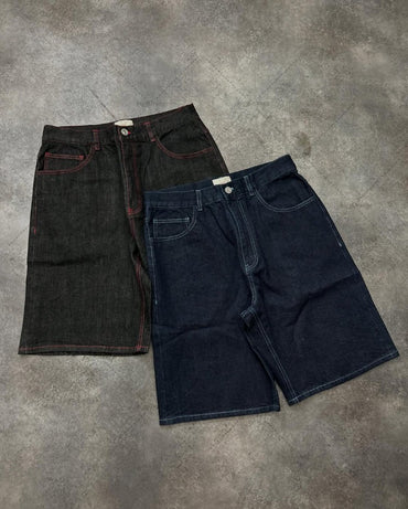 Trendy Streetwear Harajuku High Street Oversized Washing Denim Shorts Men Casual Retro Hip-hop Goth Loose Wide-leg Pants Women