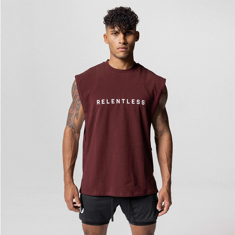 Men's Summer Cotton Casual Tank Top Gym Fitness Clothing Sleeveless Shirt Bodybuilding Running Singlet Undershirt Workout Vest