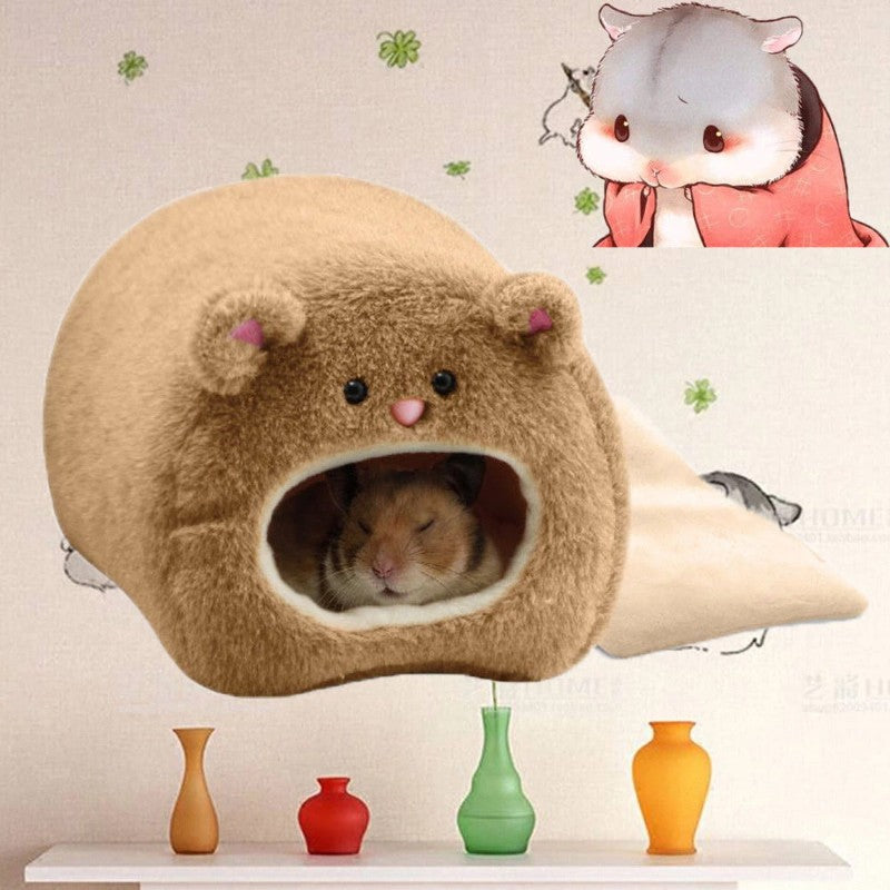 Hamster Macio Quente Cama Rato Rede Porco Esquilo Inverno Brinquedo para Animais de Estimação Gaiola de Hamster Casa Ninho Suspenso+Tapete Casa Cama Animal Ratos Ninho de Rato