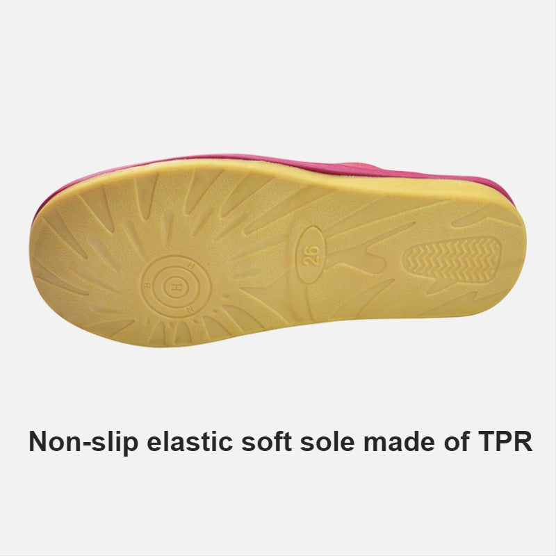 Genuine Cow Leather Slippers Homes in indoor slipper Spring Autumn summer men women elderly non-slip casual single Slides shoes