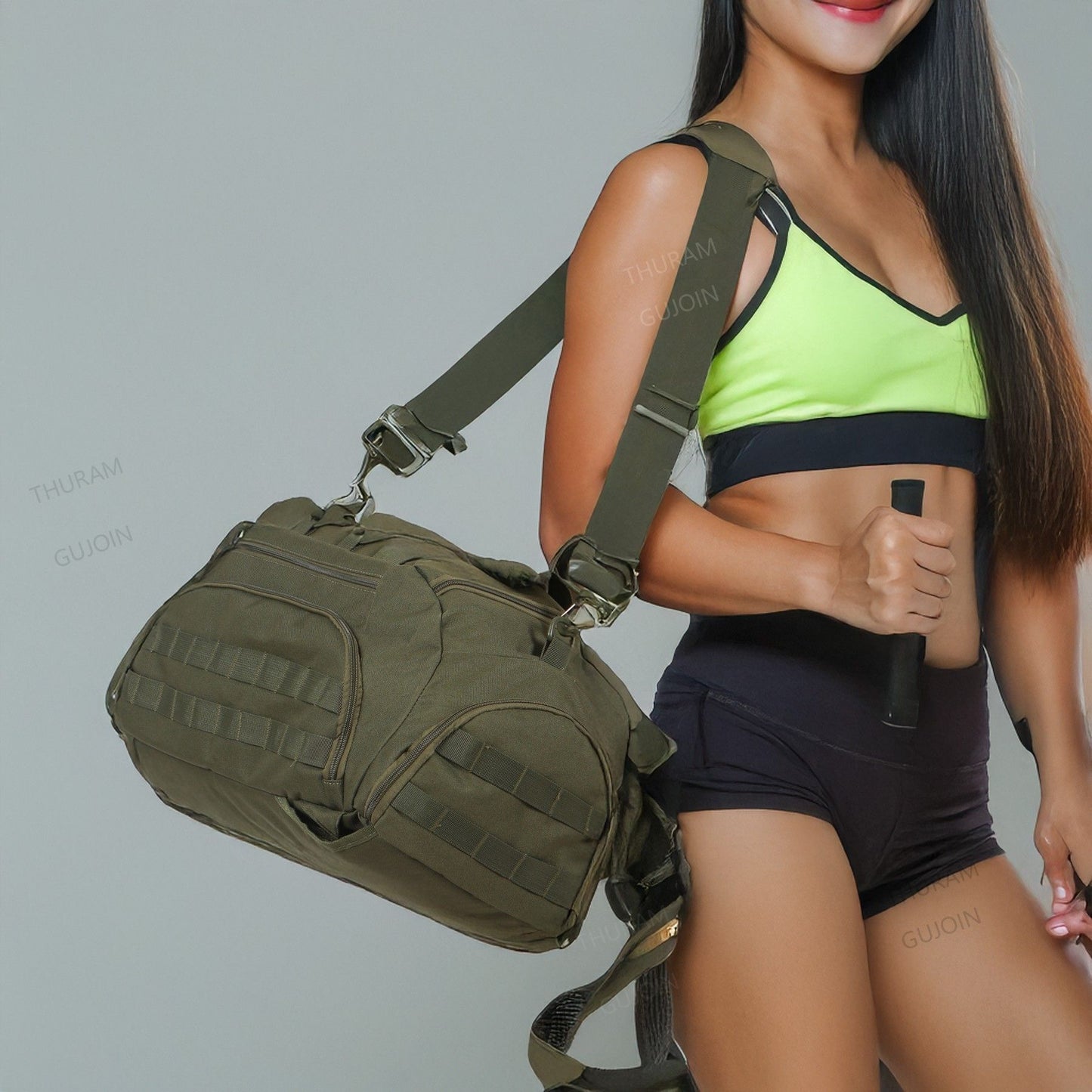 Tactical Gym Backpack with Shoe Compartment Convertible 3-in-1 Duffel Sling Bag for Men Women Weekender Overnight Travel Bag