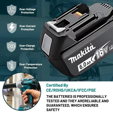 100% original Makita 18V 6.0AH 9.0AH rechargeable battery, Makita BL1840 BL1830B BL1830B power tool battery, 18V charger