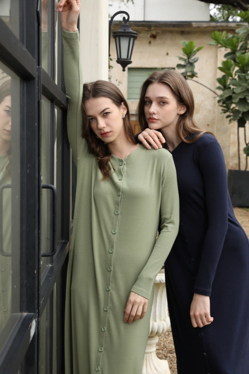 AS 2025 summer woman dress comfortable ribbing maxi button dress lady clothes