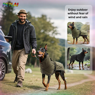 Roupas para Cachorros Jaqueta Externa Roupa Impermeável Capa de Chuva Casaco Roupa para Animais de Estimação Chuva Externa de Uso Duplo Roupa para Cães Grandes Roupa de Vento para Animais de Estimação