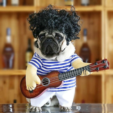 Fantasia de Guitarra para Pets, Fantasias de Cachorro, Gato, Halloween, Natal, Fantasia de Guitarrista Explosivo para Festa, Roupa Engraçada