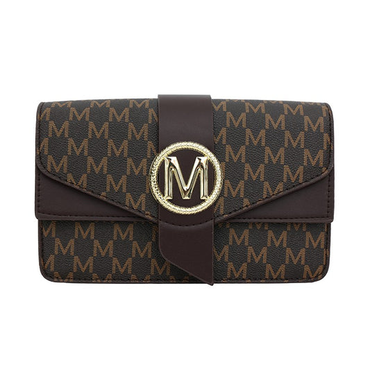 Women's retro shoulder bag, simple small square bag with printed lettering, stylish crossbody bag