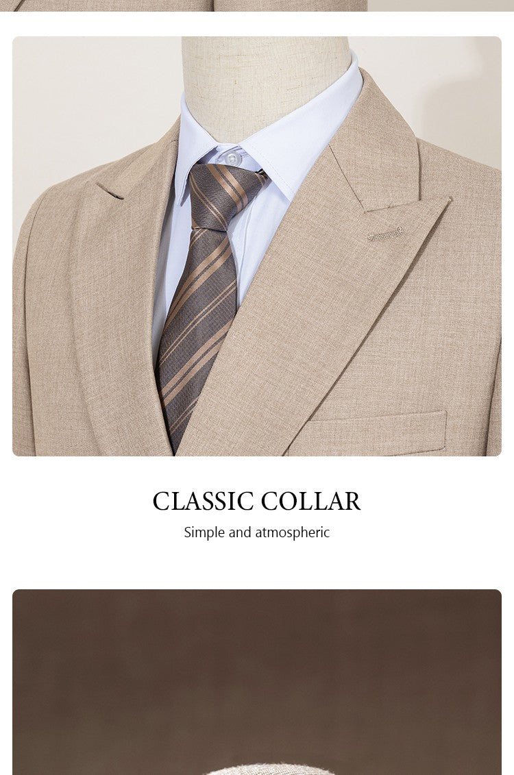 ST Cassy Elegant man suit for wedding Slim Fit Double Breasted Multiple buttons Casual Business man 2 piece outfit set
