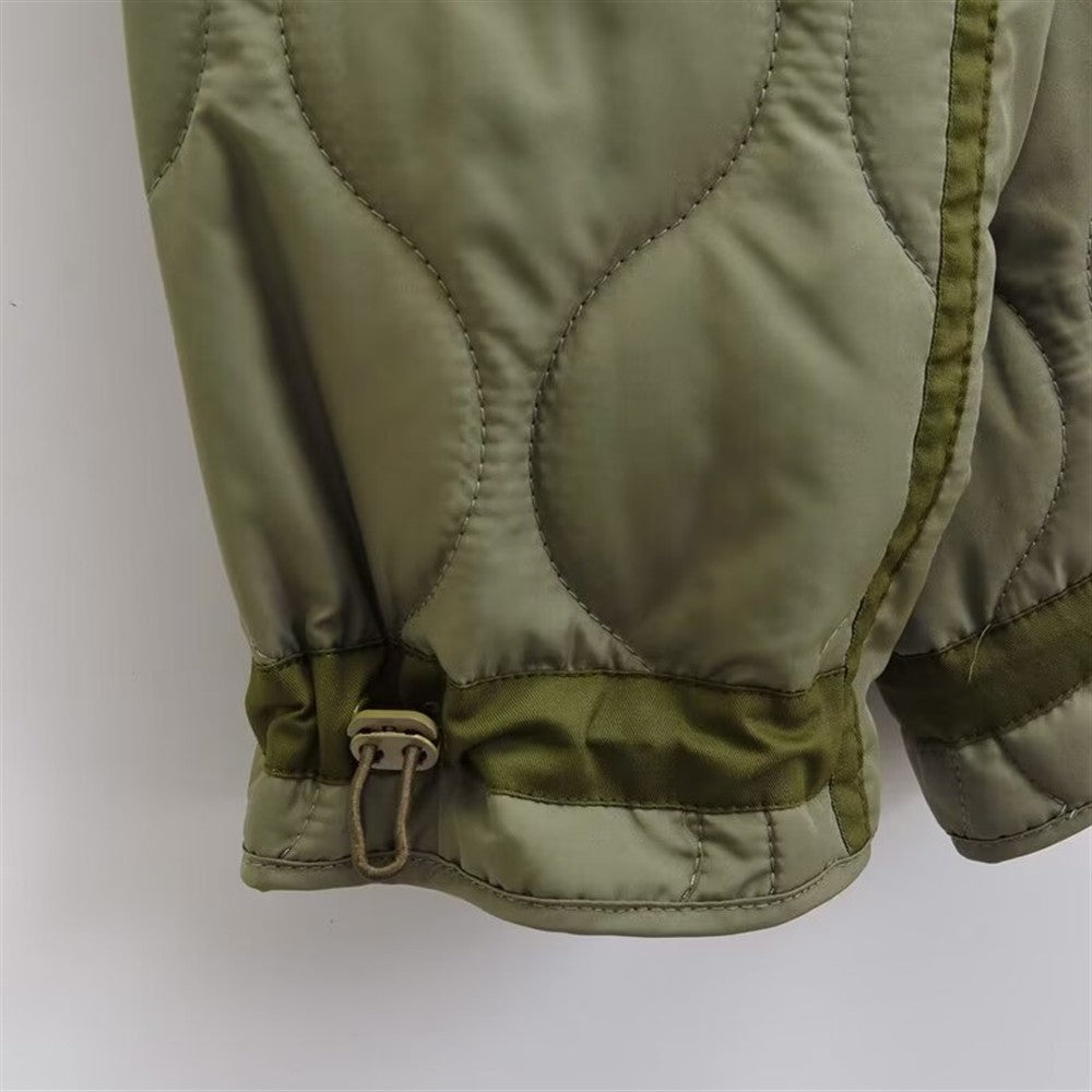 PB&ZA2024 Winter New Women's Clothing Style Simple Loose Warm Windproof Stand up Collar Lightweight Cotton Jacket