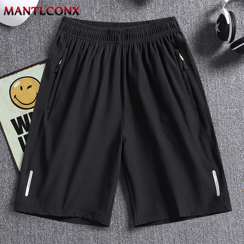 Quick Dry Shorts Men Summer Thin Short Pants Running Sports Bottom Gym Fitness Beach Zipper Pocket Loose Short Sweatpants Men