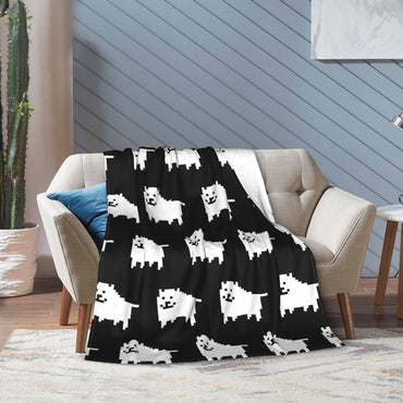 Annoying Dog Game Blankets Undertale Flannel Throw Blankets Bedroom Sofa Printed Ultra-Soft Warm Bedspread